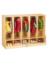 Toddler Wooden Coat Locker with Cubbies and Steps