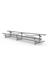 Two Row Aluminum Bleachers Tip and Roll with Double Footboard