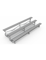 Three Row Aluminum Bleachers Tip and Roll with Double Footboard (12' shown)