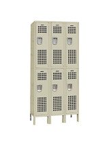 Double Tier Ventilated School Lockers Beige