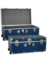 Wheeled College Footlocker Blue