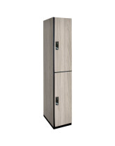 Double Tier Wooden Locker (White)