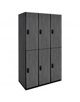 Double Tier Wooden Lockers (Gray)