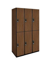 Double Tier Wooden Lockers (Brown)