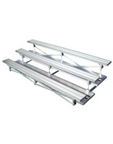 Three Row Low Rise Tip and Roll Aluminum Bleacher with Double Footboards