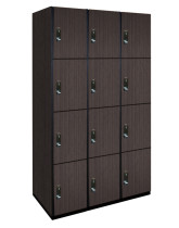 Four Tier Wood Lockers (Black)
