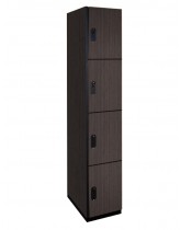 Four Tier Wood Locker (Black)