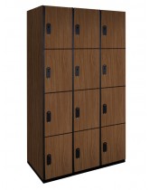 Four Tier Wood Lockers (Brown)