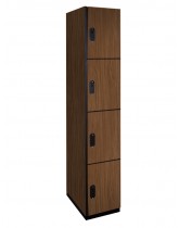 Four Tier Wood Locker (Brown)