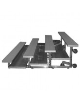 Four Row Low Rise Tip and Roll Aluminum Bleacher with Double Footboards