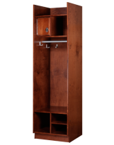Straight Front Wood Locker Rosewood Maple Finish