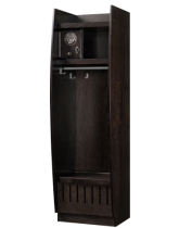 Bow Front Wood Locker Charcoal Oak Finish