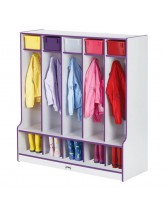 Colorful Kids Coat Lockers with Cubbies and Seats
