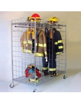 Double Row Chrome Mobile Turnout Gear Lockers