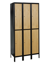 Hallowell Double Tier Wood/Metal Lockers