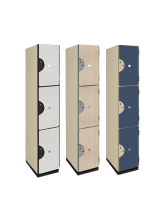Triple Tier Wood Storage Locker (Pattern Finish)