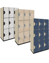 Triple Tier Wood Storage Lockers (Pattern Finish)