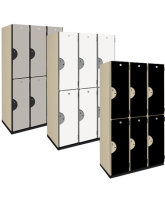 Double Tier Wood Storage Lockers (Solid Color Finish)