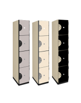 Four Tier Wood Storage Locker (Solid Color Finish)