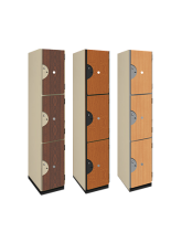Triple Tier Wood Storage Locker (Wood Grain Finish)