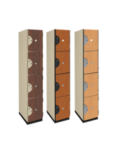 Four Tier Wood Storage Locker (Wood Grain Finish)