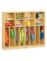 Kids 8-person Wide Wooden Coat Lockers with Cubbies