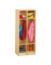 Kids Wooden Coat Locker with Dual Cubbies