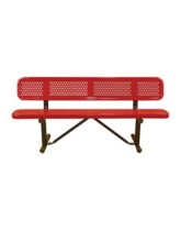 Perforated Metal Bench with Back