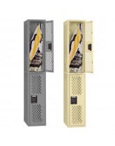 Tennsco Double Tier Ventilated Steel Locker - No Legs