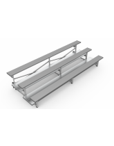 Three Row Aluminum Bleachers Tip and Roll with Double Footboard