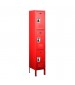 Triple Tier Electronic Locker Red