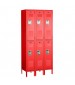 Red Double Tier Gym Lockers