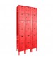 Red Six Tier Steel Box Lockers