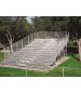 Fifteen Row Aluminum Bleachers with Chain Link Guardrail and Aisle
