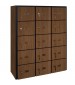 15 Wood Cell Phone Lockers Unit Brown