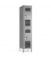 Double Tier Ventilated Locker Gray