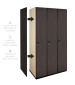 Single Tier Wood Lockers (Black)