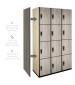 Four Tier Wood Lockers (White)
