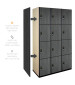 Four Tier Wood Lockers (Gray)