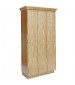 3-Wide Single Tier Wood Wardrobe Lockers (shown with 3 side crown molding and locker base)