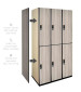Double Tier Wooden Lockers (White)