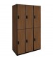 Double Tier Wooden Lockers (Brown) with optional end panel