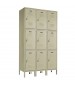 Beige Triple Tier Lockers Friction Catch