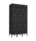Black Triple Tier Lockers Friction Catch