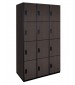 Four Tier Wood Lockers (Black) shown with optional end panels