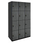 Four Tier Wood Lockers (Gray)
