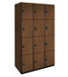 Four Tier Wood Lockers (Brown)