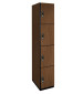 Four Tier Wood Locker (Brown)
