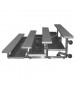 Four Row Low Rise Tip and Roll Aluminum Bleacher with Double Footboards