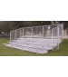 Five Row Aluminum Bleachers with Chain Link Guardrail and Aisle